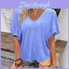 Casual Summer T Shirt With V Neck Short Sleeve Cotton Polyester Fabric For Comfortable Daily Wear