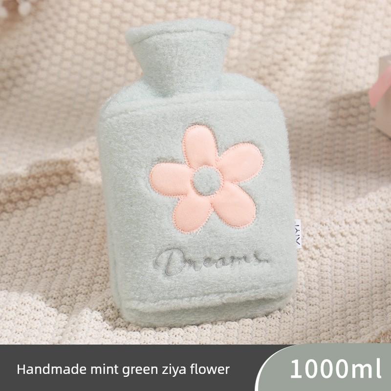 Hot Water Bottle, Thickened Explosion-Proof Hand Warmer, Small Hand Warmer Bag, Women's Belly Warmer, Plush Hot Compress Water Bag