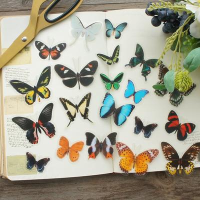 40pcs MIX Size Forest Butterfly Specimens Style PVC Sticker Scrapbooking DIY Gift Packing Label Decoration Tag