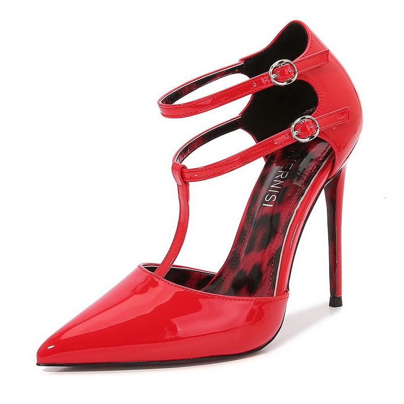 

Women Leopard High Thin Heel Shoes Ankle Strap Hollow Stiletto Sandals for Office Nightclub Party Pub Wedding Banquet Catwalk 35 красный