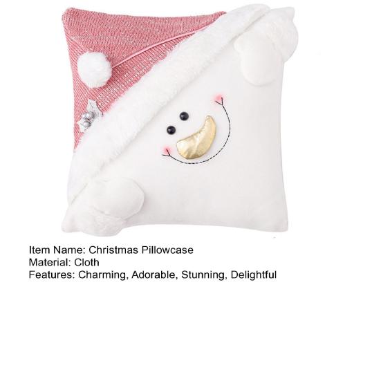 Weihnachts-Kissenbezüge 3D Schneemann Weihnachtsmann Design Quadratischer Kissenbezug für Winter Bett Sofa Innendekoration