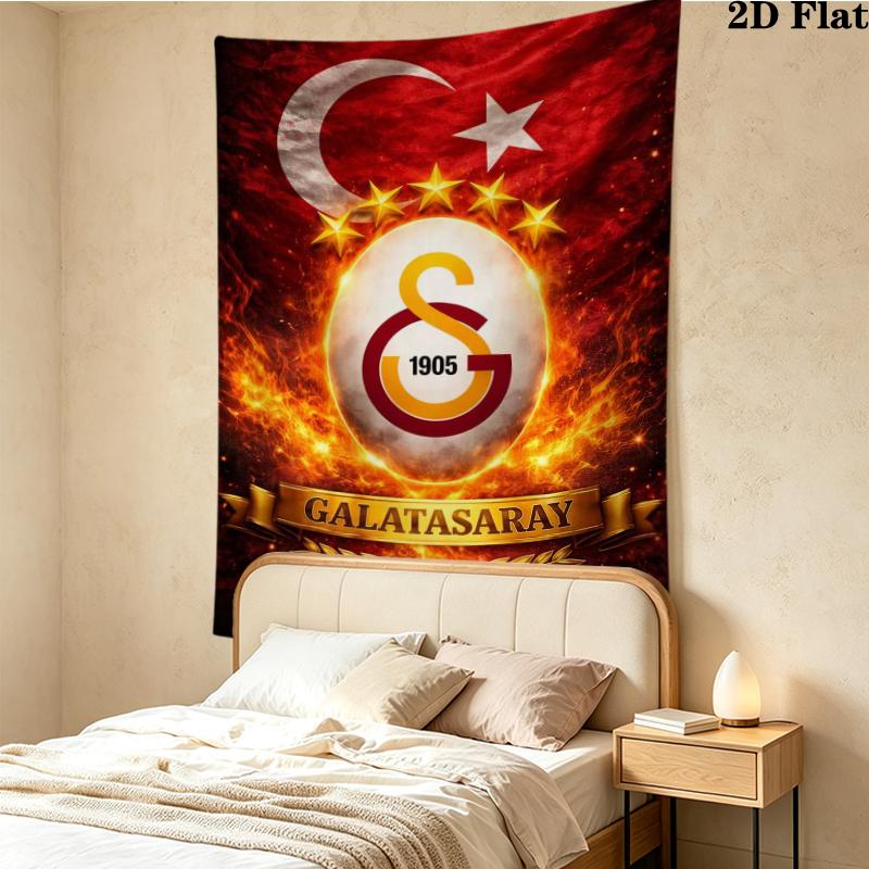 Galatasaray Wall Tapestry Aesthetic Wall Hanging Printed Fabric Blanket Decorative Tapestries for Bedroom Living Room Home Decor