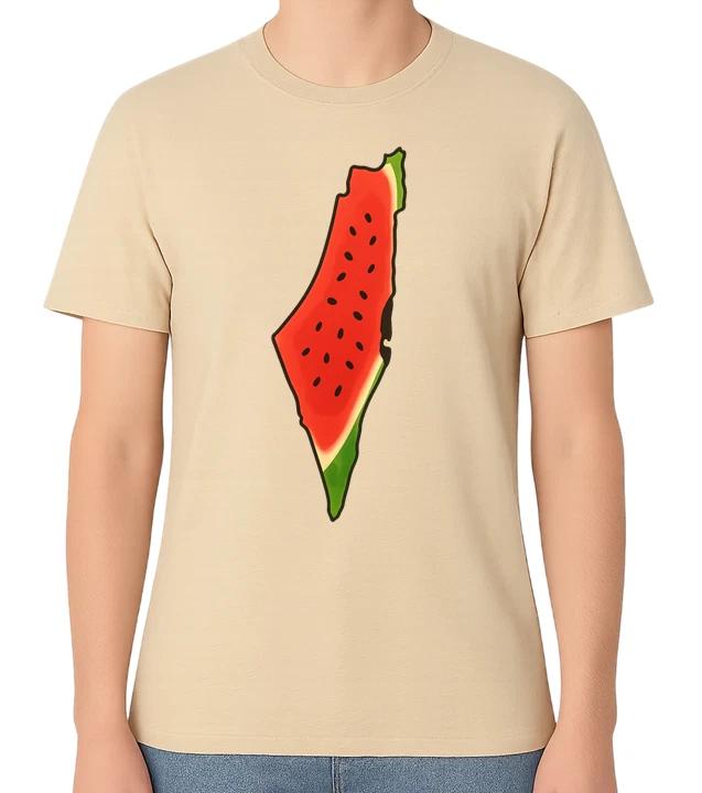 Watermelon Palestine Flag Map Unisex T-Shirt L