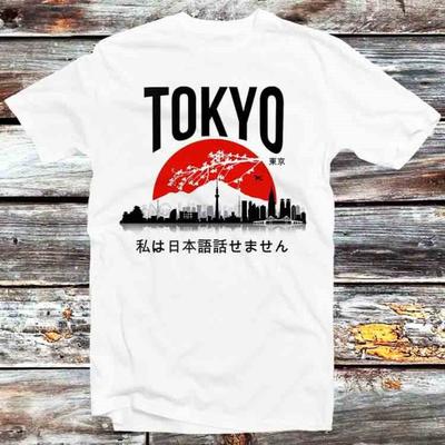 230 Gsm 100% Baumwolle Tokio Ich spreche kein Japanisch Japan T-Shirt Vintage Retro Cooles Geschenk Herren Damen Unisex Cartoon Anime Top T-Shirt B546