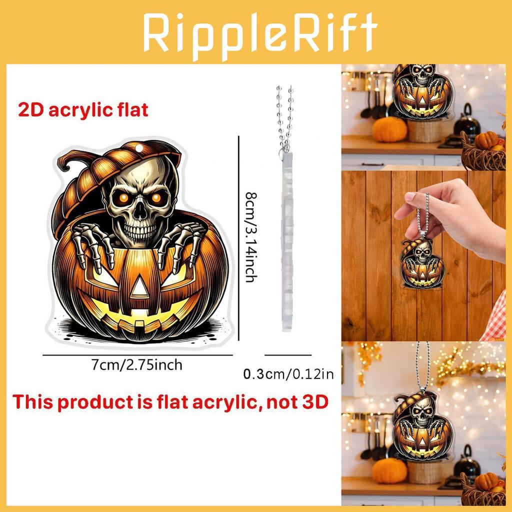 Themed Skull Halloween Pumpkin Pattern Acrylic Pendant For Decoration Holiday