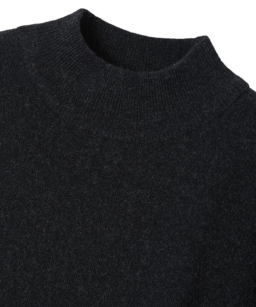 Leopeusaideu Mock Turtleneck Knit Ash Black