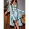 Mid-Length Nightgown and Nightdressset Mid-Length Shoelace Nightgown Nightdress Two-piece Set