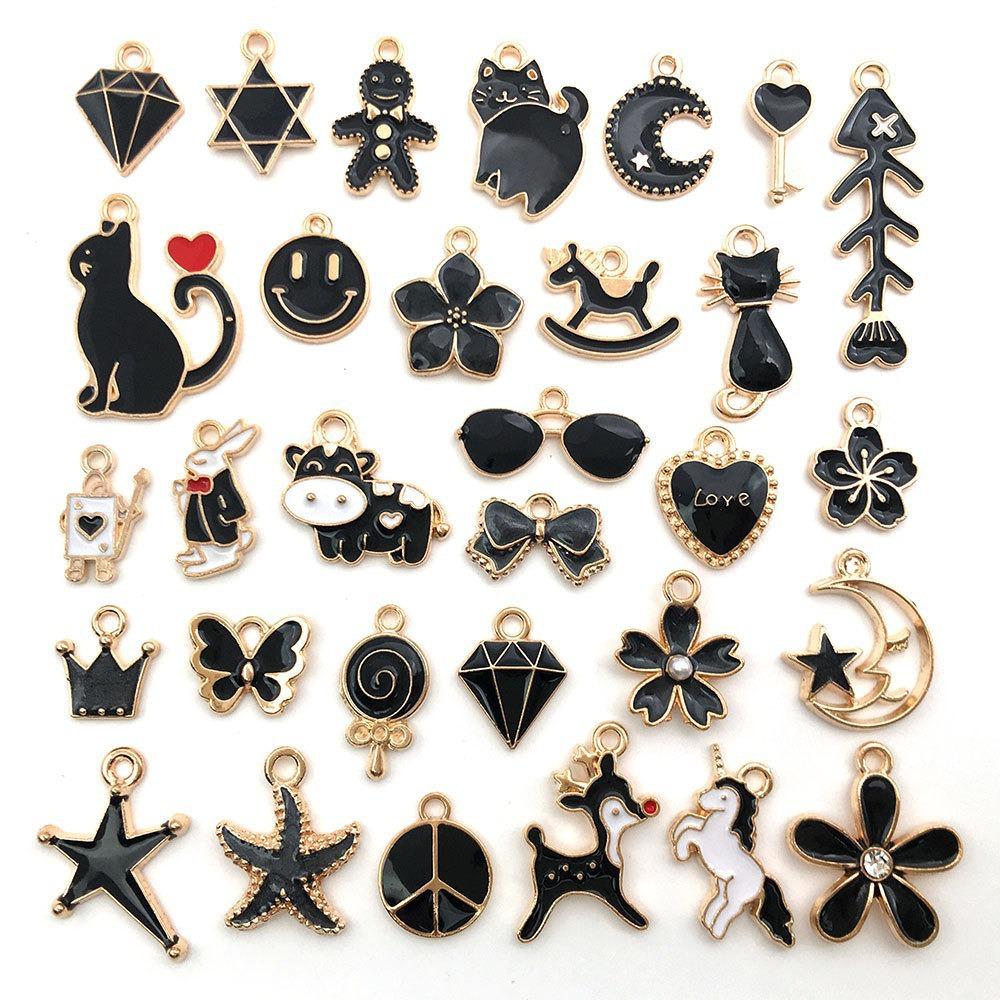 Alloy KC Gold DIY Jewelry Accessories: Earrings, Bracelets, Necklaces, Pendants, Charms - 110 Pcs/bag