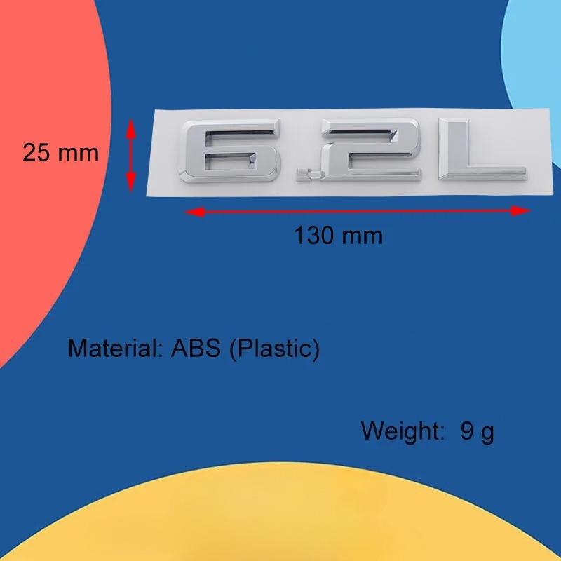 3D Premium 6.2 L Letters for US American SUV Off Road car Engine Hood Fender trunk Tail Rear Decal Emblem Badge Sticker