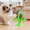 Windmill Cat Treat Dispenser Dispenser, Interactive Rotating Food Toy, Suction Feeder Cup Fun Puzzle for Indoor Cats Solo Play, Mental Stimulation