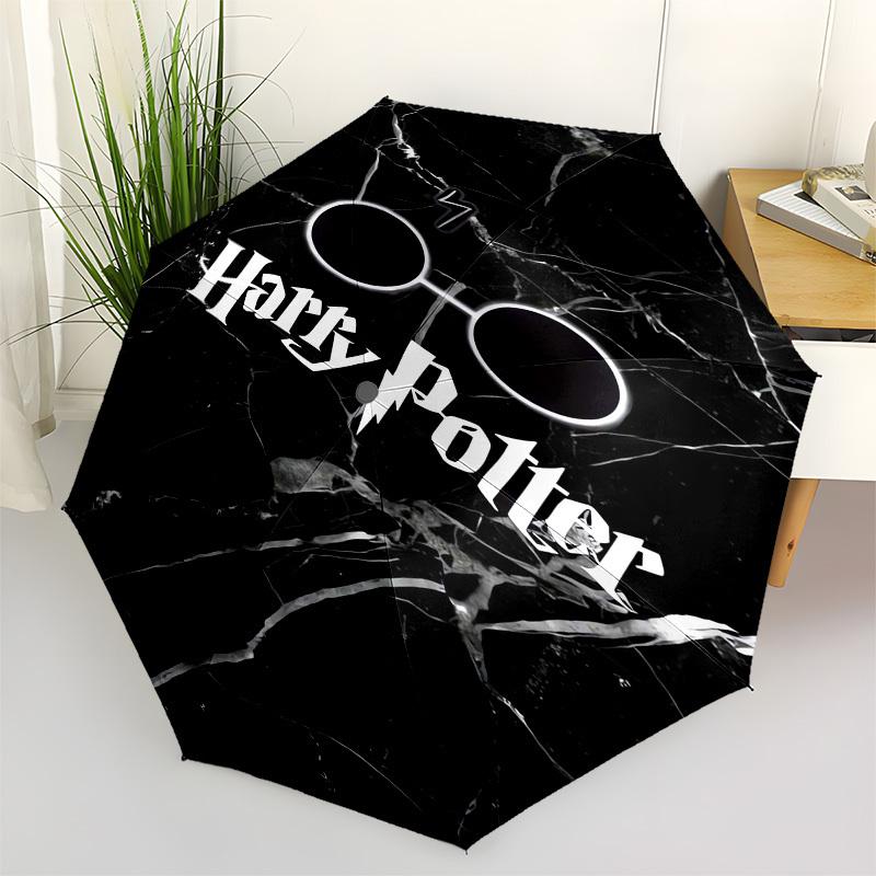

1pc Harry Potter Marble Background Umbrella with Plastic Handle,Suitable for All Seasons Travel Outdoor Multi-functional UmbrellaDCS034