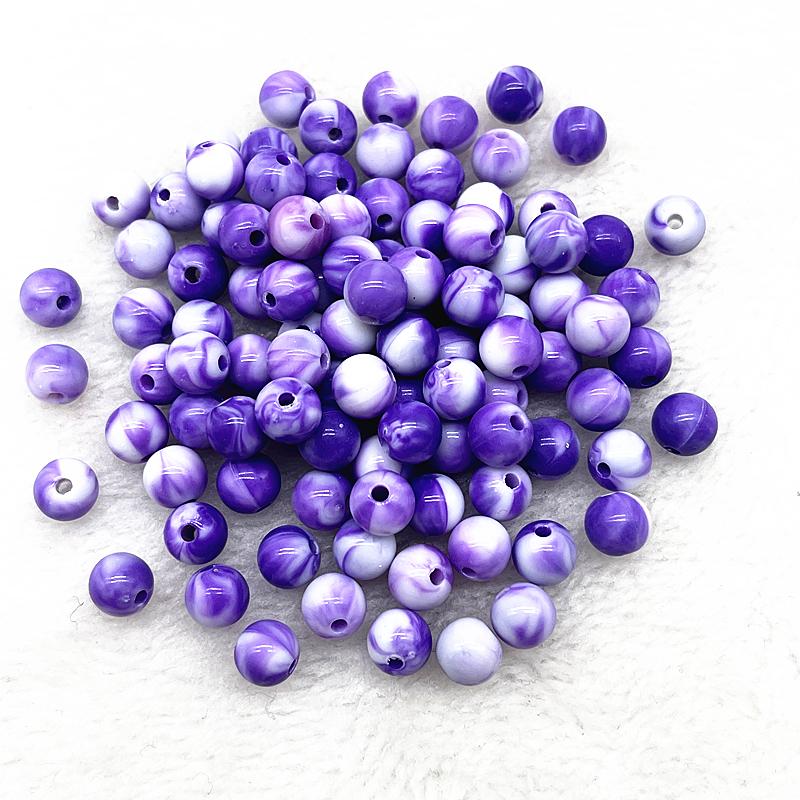 6/8/10/12mm Round Charms Acrylic Beads Loose Spacer Beads for Jewelry Makeing DIY Handmade Bracelet Necklace