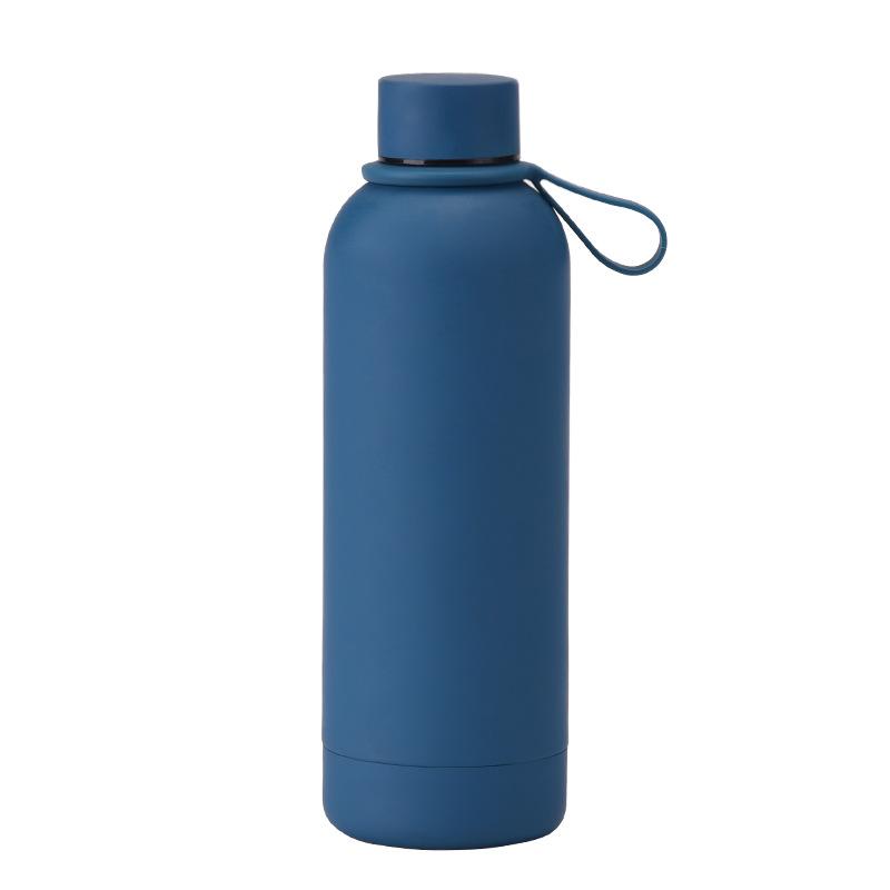 500 ml Edelstahl-Thermoskanne mit kleiner Öffnung, tragbare Outdoor-Sport-Wasserflasche mit Silikongriff, Kaffeetasse