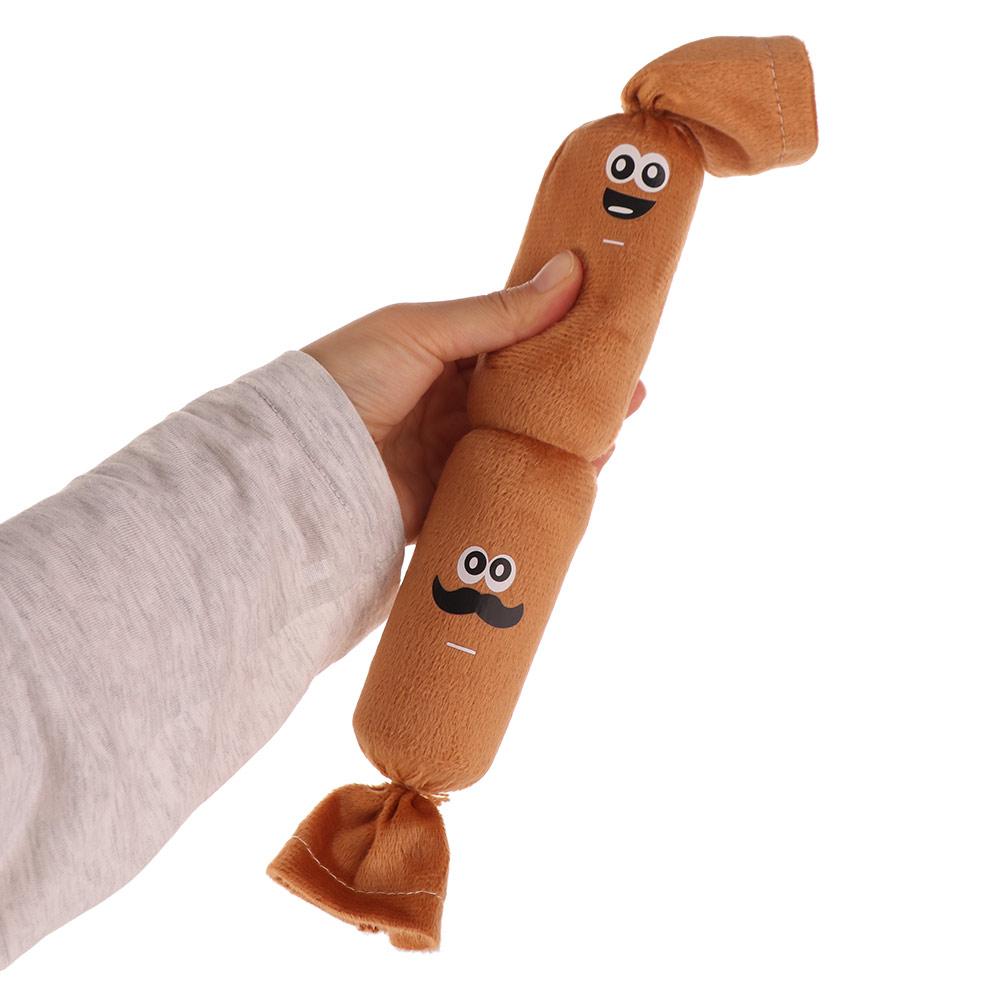 Cartoon Plush Sausage Sound Toy Bite-resistant Pet Chew Plush Toy Squeaky Dog Toy Relieve Boredom