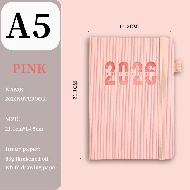 

2026 Cross-Border English Diary with Band: Annual Calendar, Weekly Planner, 365-Day Efficiency Notebook