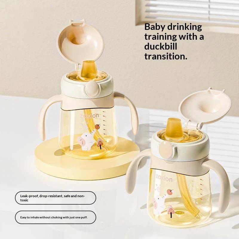 PPSU Baby Trainingsbecher Auslaufsicher Weicher Auslauf Ergonomische Griffe für Kleinkinder Flasche Entwöhnung