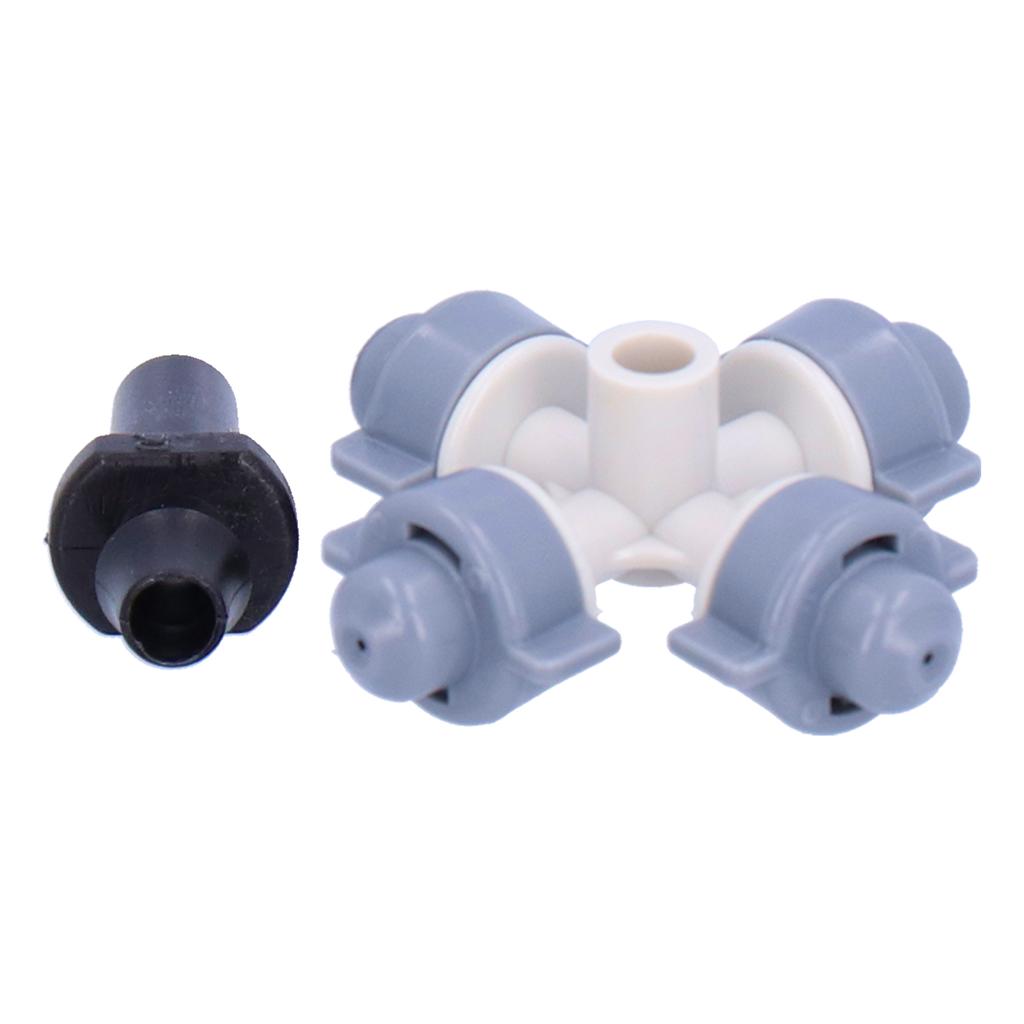 50Set 4 Outlet Sprayer Nozzle Misting Hanging Sprinkler Irrigation Accessory Gray