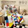 Künstler MMondriann Werfdecke Warm Weich Flanell Mehrzweck für Sofa Bett Camping Reise Nickerchen
