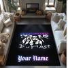 Rammstein Crystal Velvet Rug, Custom Name Text Personalized Non‑Slip Floor Mat for Home Decor Gift