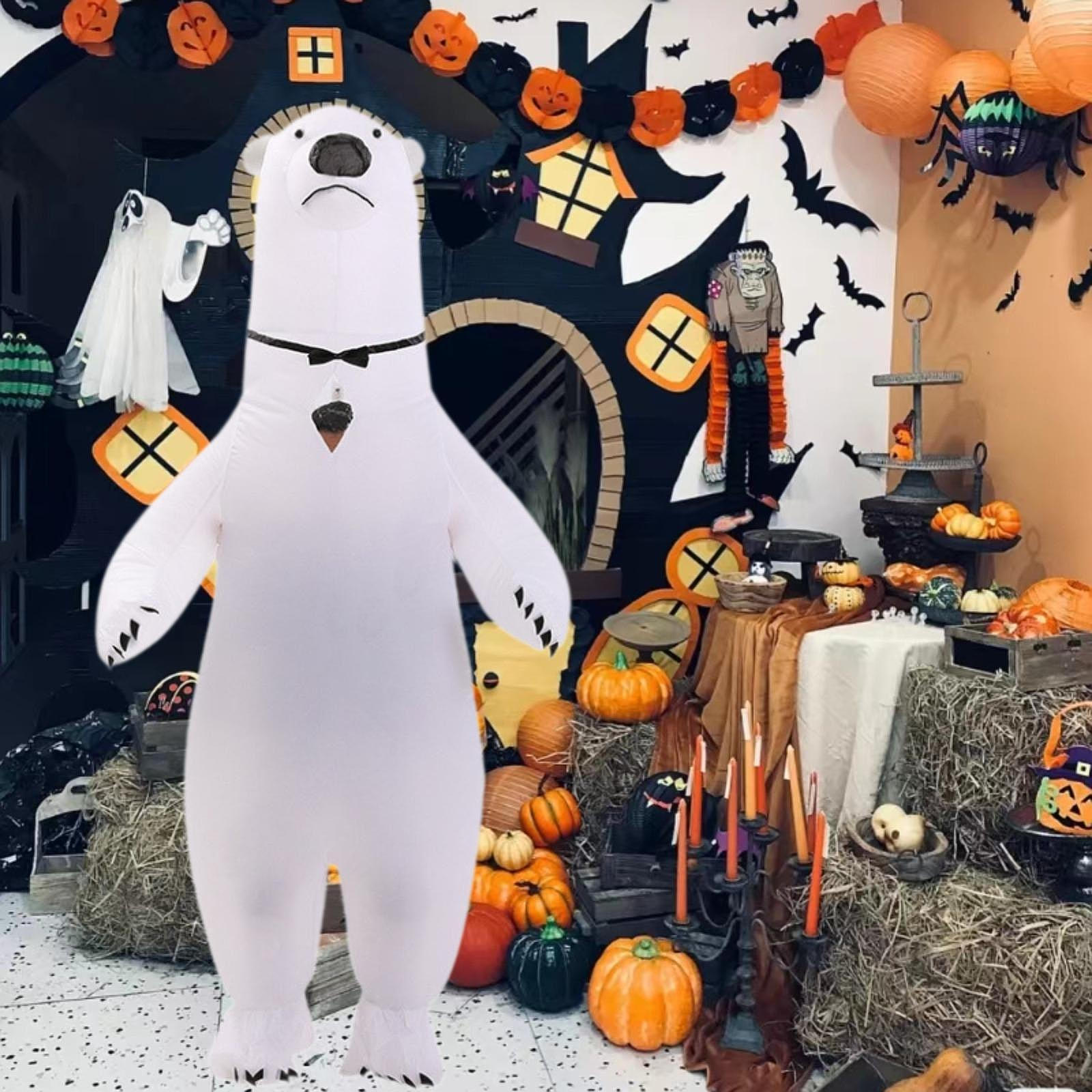 Inflatable Polar Bear Costume Animal Cosplay Props Outfit Blow Costumes