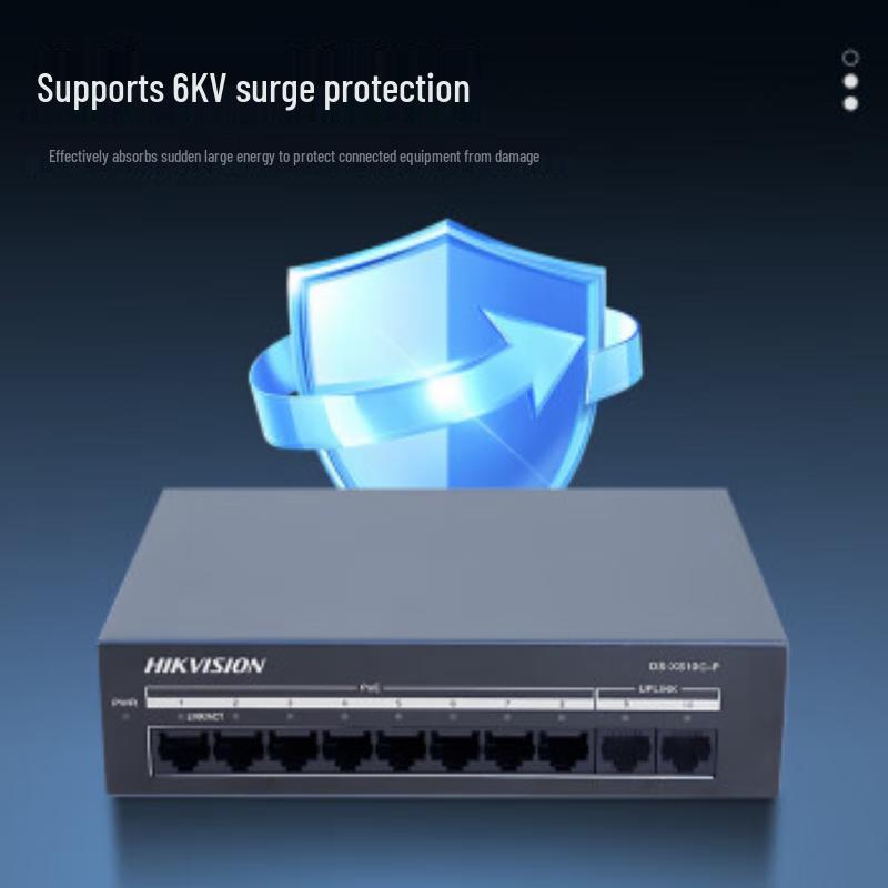Hikvision 10-Port Gigabit PoE Network Switch CN Plug (adapter Included)