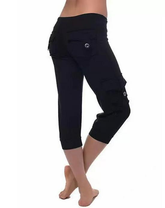 

Эластичные бриджи для йоги с несколькими карманами (Европейский и Американский 2019) Medium чёрный