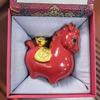 Festive Red Horse Money Ornament Pair - Lucky Resin Decoration for Office or Entrance
