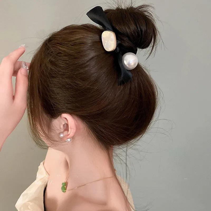 Elastic Hair Bands Scrunchies for Women Korean Style Pearl Bowknot Hair Rope Ties Hair Accessories Ponytail Holder Rubber Bands