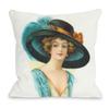 European Royal Court Lady Young Woman Portrait Painting Sofa Throw Pillowcase Rose Flower Home Decoration Art Cushion Cover