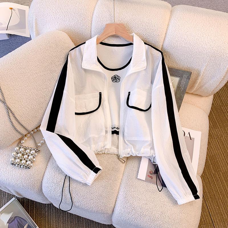 

Трендовая солнцезащитная куртка с воротником-стойкой, новая, с высокой талией, солнцезащитная куртка-шорты от УФ-лучей XXL чёрный