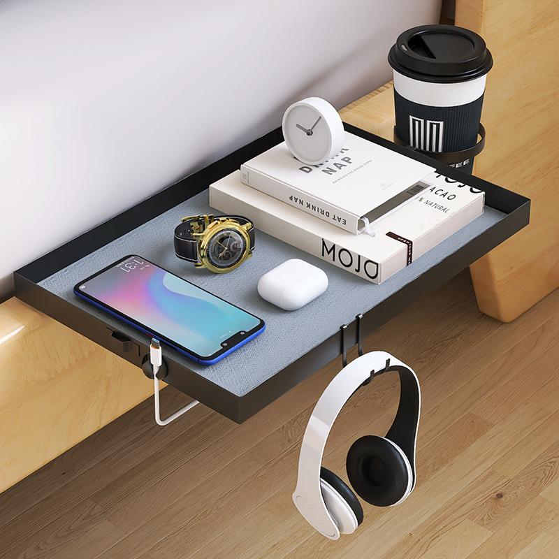 Student dormitory Bedroom Bedside rack No punching Adjustable bed Suspended storage board table Baffle bedside table