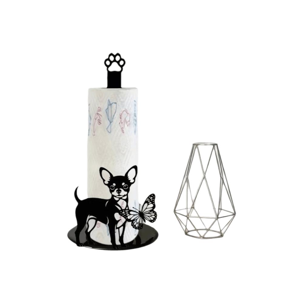 Wooden Roll Paper Towel Holder Tree Flower Tissue Storage Rack Kitchen Countertop