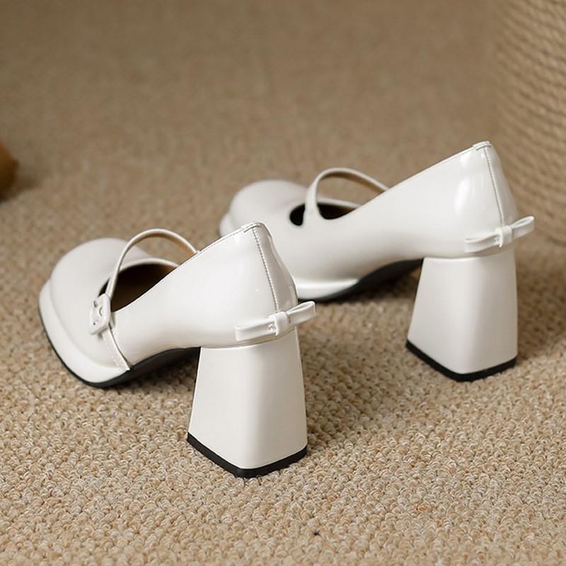 Simple Internet celebrities ins black platform thick heel high heels women's spring and autumn 2025 new retro French Mary Jane shoes