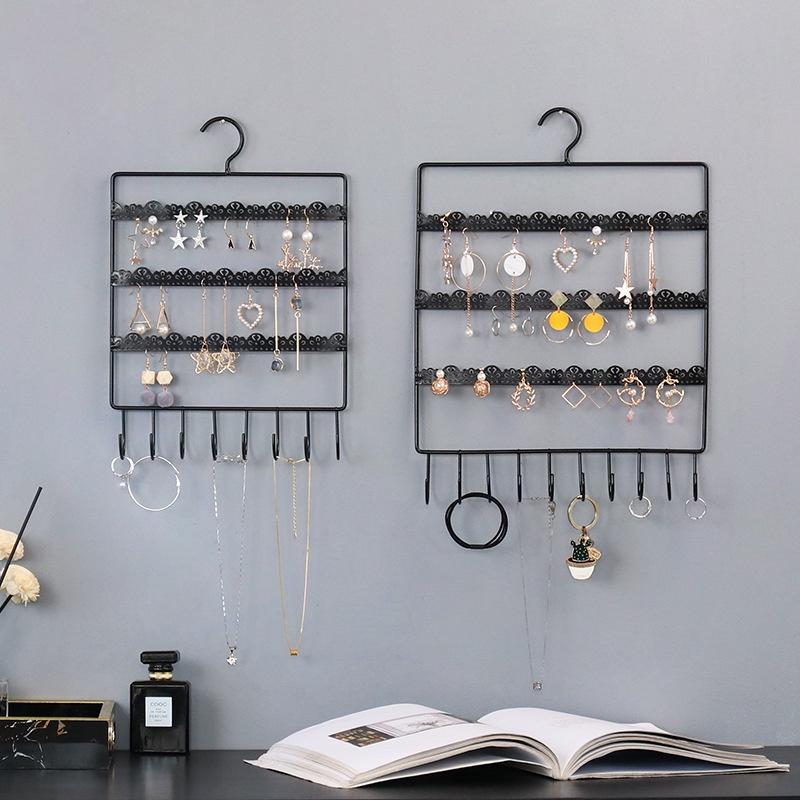 Wall Fashionable Mounted Jewelry Holder Girls Earrings Necklaces Accessories