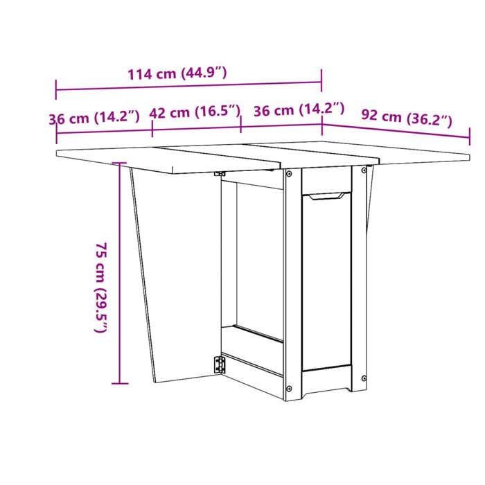 VidaXL Folding Butterfly Dining Table Corona Brown Wax Pine Wood, Kitchen Table, Restaurant Table, Dining Table 4013433