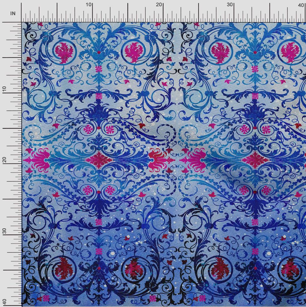 oneOone Cotton Flex Fabric Dot|Swirl & Floral Panel Print Fabric By The Yard 40 Inch