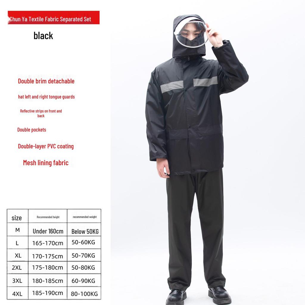 Reflective Raincoat and Pants Set for Electric Motorcycle Riding