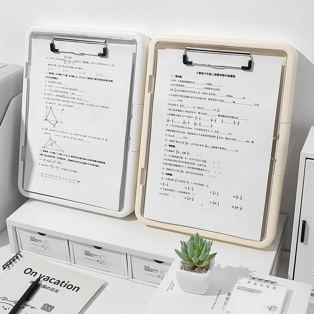 Stackable A4 File Clipboard Dustproof And Moisture-Proof Transparent File Storage Paper Organizer Memo Clip Board File Organizer