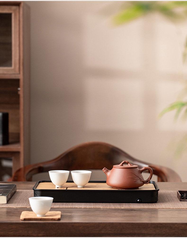 2026 Bamboo Tea Tray: Light Luxury, Small Draining Table with Water Storage and Dry Brew Design