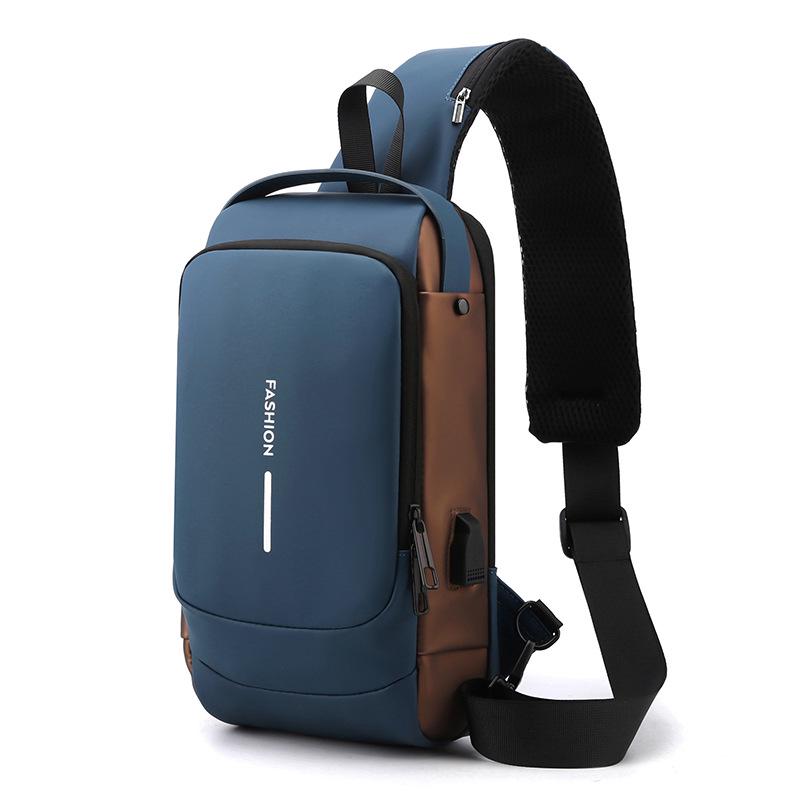 Men's USB Charging Water-Repellent Crossbody Chest Bag