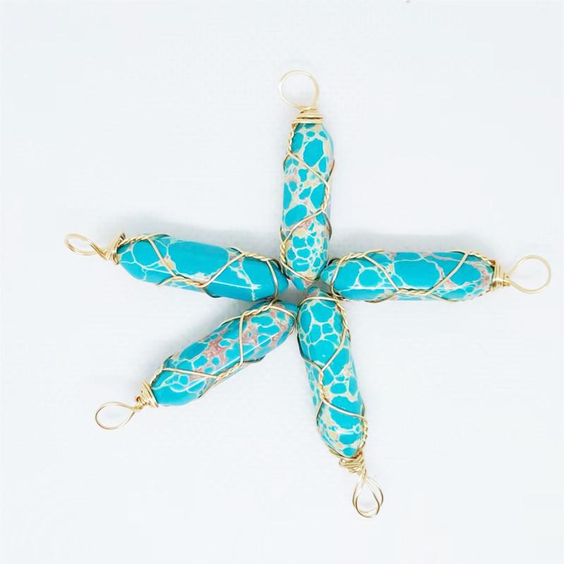 Hexagonal Double-Ended Crystal Pendant DIY Jewelry Accessory