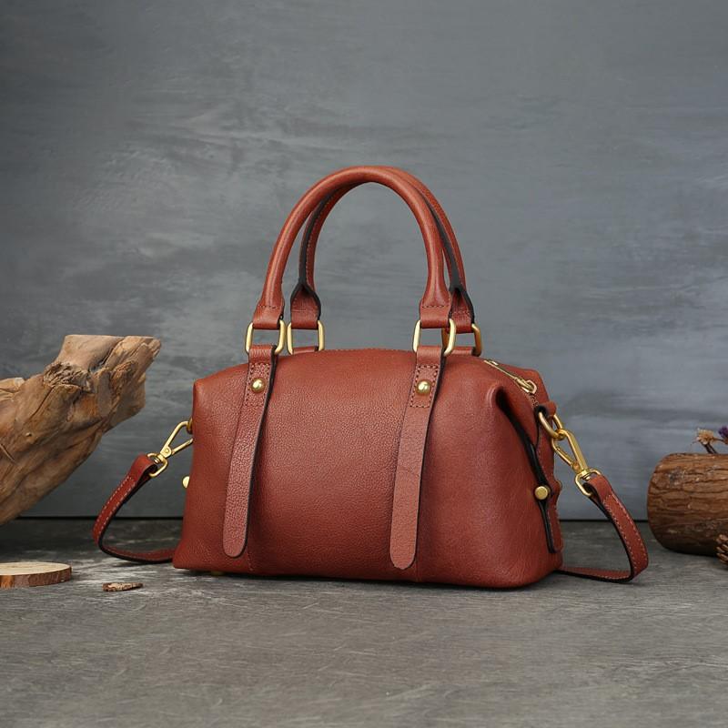 Johnature Women's Handbag Genuine Leather Retro Large Capacity Pillow Bag Commuting Versatile Cowhide Shoulder Bags