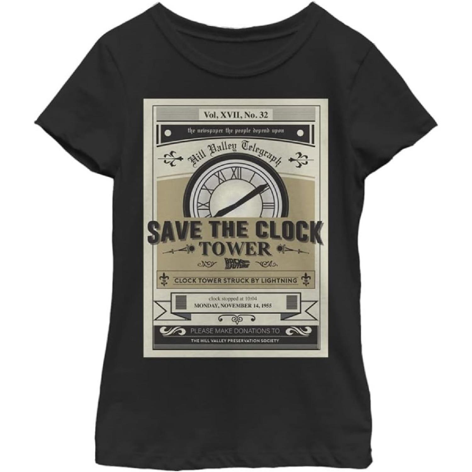 Back To The Future Kids  Clock Tower Flyer T-Shirt S