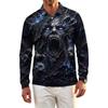 Men's Quick Dry Mesh Long Sleeve Golf Shirt Halloween Print