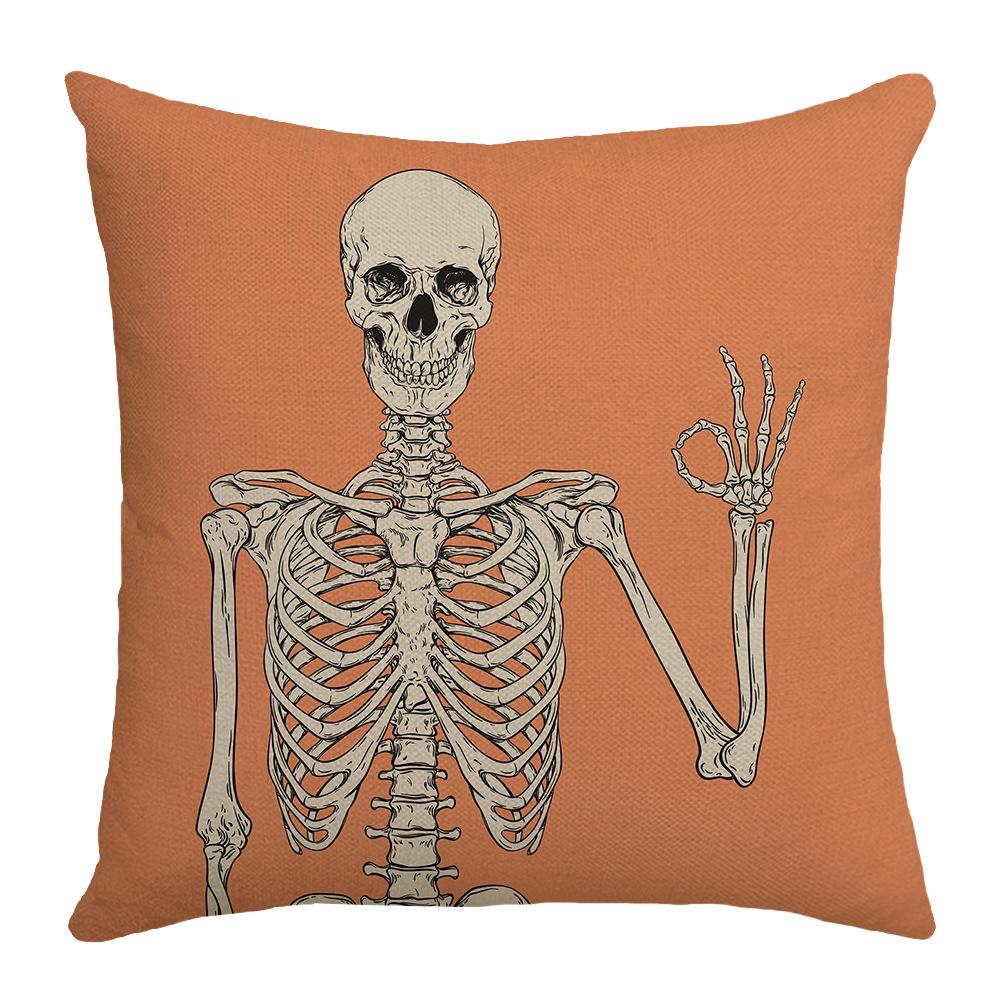 Halloween Decoration Pillow Skull Pillow Case Living Room Decoration Sofa Bedroom Pillow Bedside Pillow