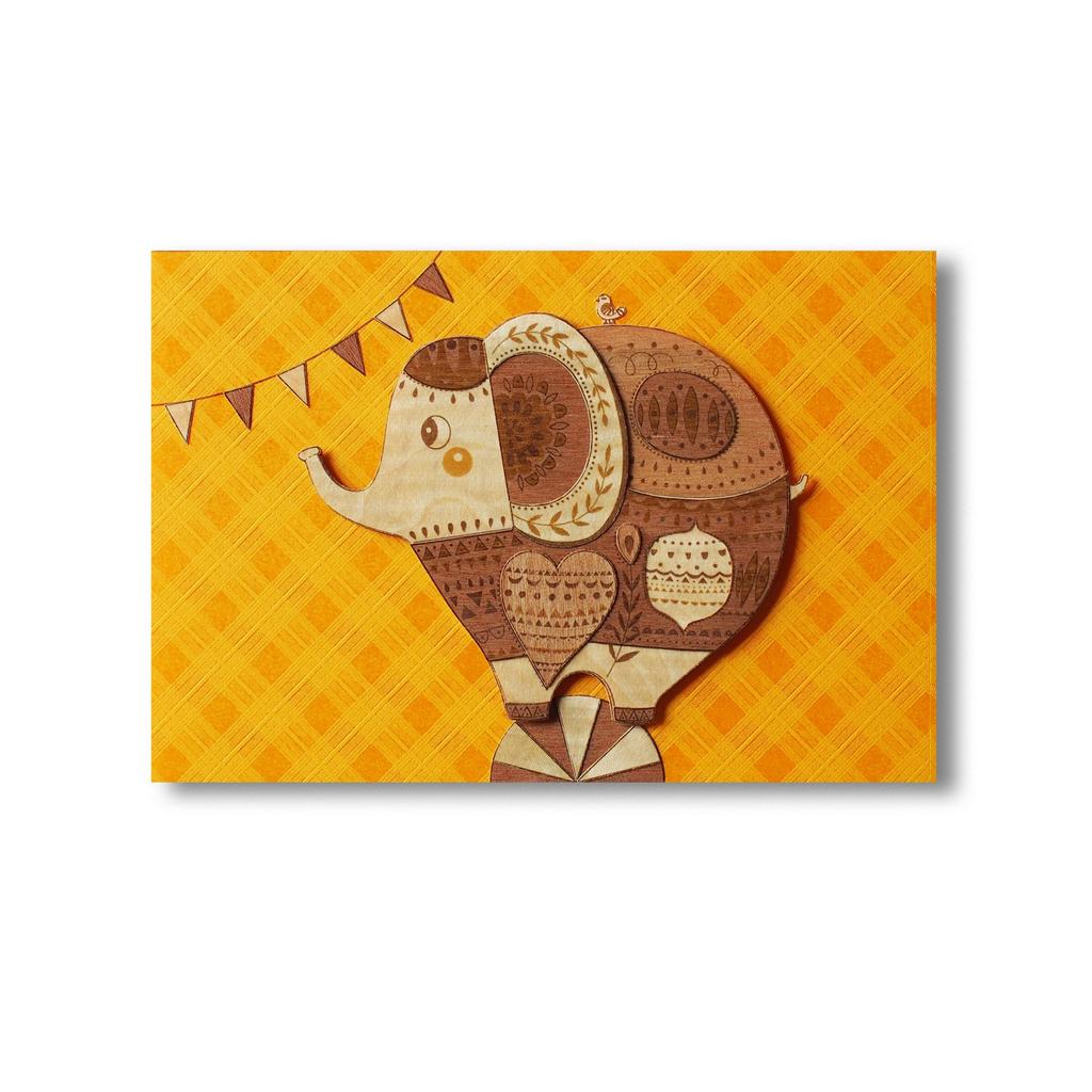 KINOWA Wooden Painting Original Handmade Kit Elephant Made in Japan "Miracle Circus"