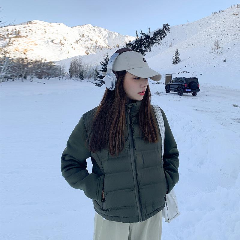 

Осень и Зима Новая Хлопковая Куртка Приталенного Кроя Короткая Пуховая Хлопковая Стеганая Куртка XL зелёный