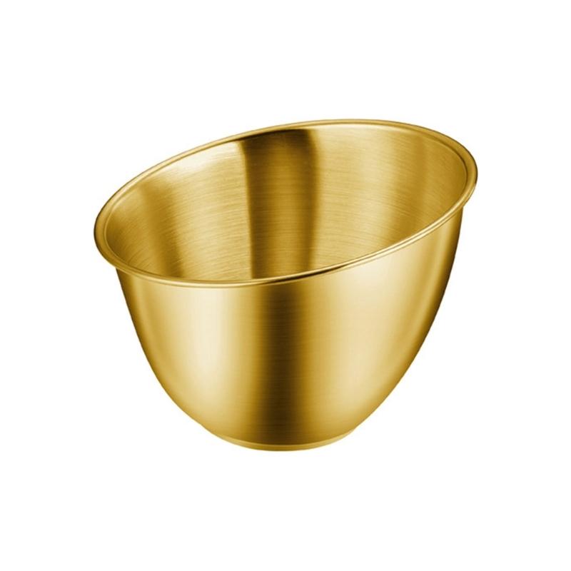 Slanted Salad Serving Bowl Korean Vegetable Holders for Restaurant Use Large Capacity Stainless Steel Tableware