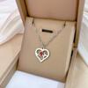 Light Luxury Butterfly Heart Zircon Pendant Necklace Stainless Steel Trendy Geometric Choker Jewelry Party Gifts For Women Girls