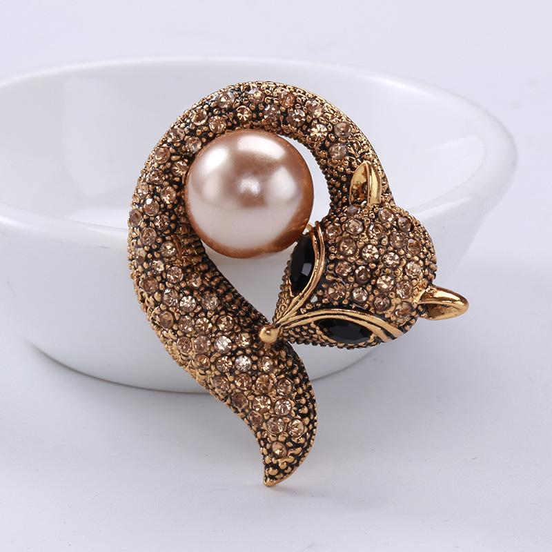 

Винтажные Роскошные Значки Броши из Жемчуга и Кристаллов в виде Лисы для Женщин, Модные Металлические Броши-Булавки в Животной Серии, Ретро Пряжка, Креативные Классические